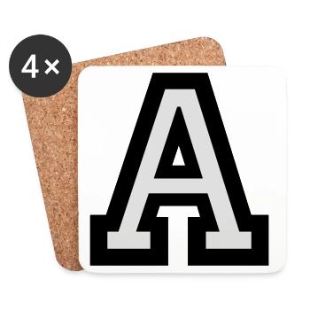 Buchstabe A - Untersetzer (4er-Set) - Weiß - Vorne