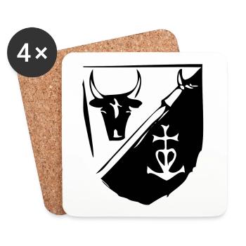 drapeau gardian - Dessous de verre (lot de 4) - blanc - Devant