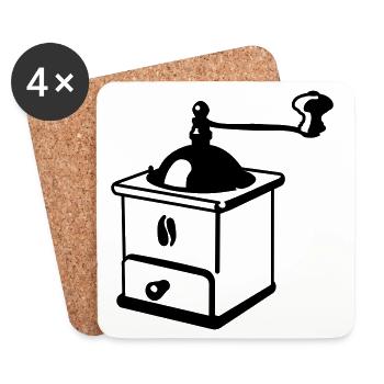 Kaffeemuehle - Untersetzer (4er-Set) - Weiß - Vorne