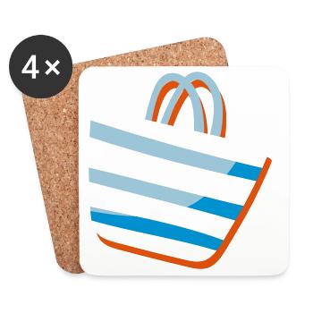 Sac de plage Clipart - Idée cadeau Logoidee - Dessous de verre (lot de 4) - blanc - Devant