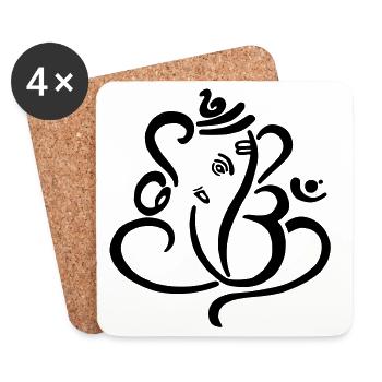 Ganesha - Untersetzer (4er-Set) - Weiß - Vorne