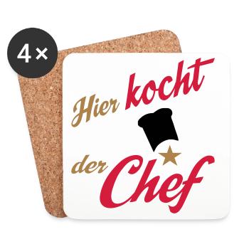 kochen - Untersetzer (4er-Set) - Weiß - Vorne