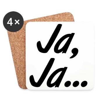 Oui, oui ... - Dessous de verre (lot de 4) - blanc - Devant