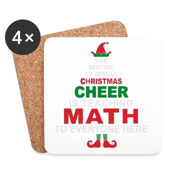 Math Teacher Christmas Shirt - Coasters (set of 4) - white - Front