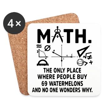 Chemise de professeur de mathématiques - Dessous de verre (lot de 4) - blanc - Devant