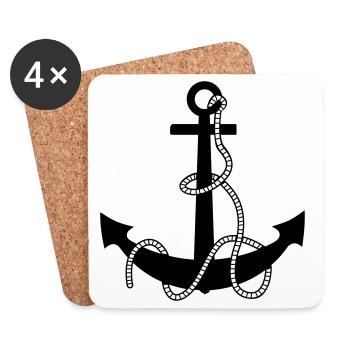 anchor - Coasters (set of 4) - white - Front
