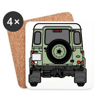 Defender - Rear - Coasters (set of 4) - white - Front