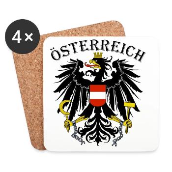 Austria Austria Austria Coat of Arms Adler Patriot - Coasters (set of 4) - white - Front