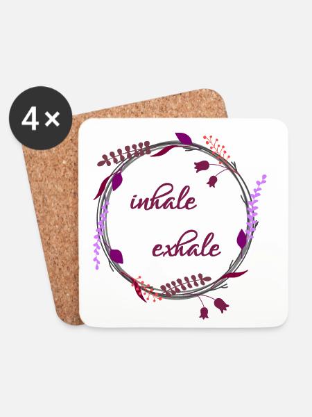 Inhale... Exhale... - Untersetzer (4er-Set) - Weiß