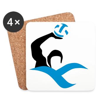 water-polo - Dessous de verre (lot de 4) - blanc - Devant