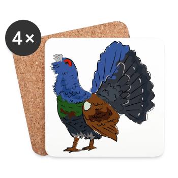 Coloured capercaillie with colourful plumage - Coasters (set of 4) - white - Front