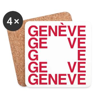GENEVE Geneva Switzerland Suisse Switzerland Flag - Coasters (set of 4) - white - Front