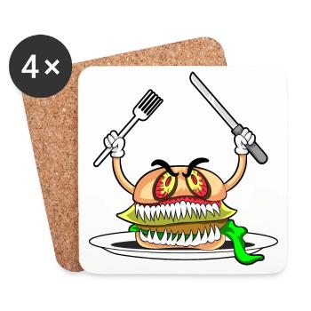 EVIL BURGER - Eat if you dare! - Untersetzer (4er-Set) - Weiß - Vorne