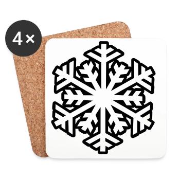 flocon de neige - Dessous de verre (lot de 4) - blanc - Devant