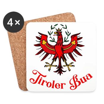 Tiroler Bua - Untersetzer (4er-Set) - Weiß - Vorne