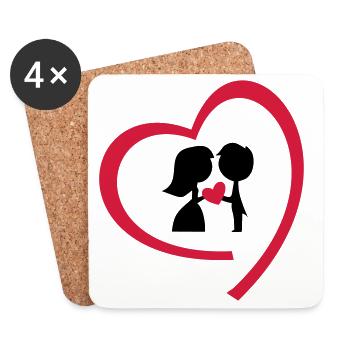 wedding day - Coasters (set of 4) - white - Front