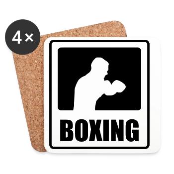 Boxing - Coasters (set of 4) - white - Front