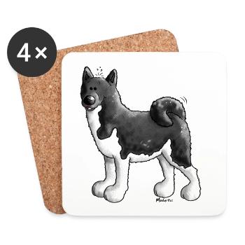 Funny Akita Dog - Coasters (set of 4) - white - Front