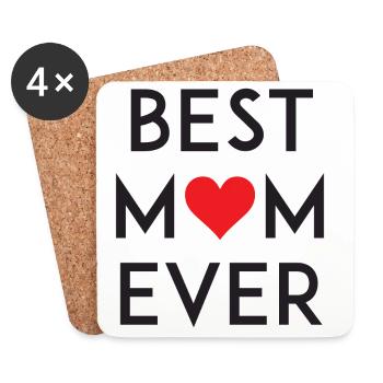 Best Mom Ever - Coasters (set of 4) - white - Front