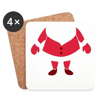 Noël Père Noël hiver neige Père Noël - Dessous de verre (lot de 4) - blanc - Devant