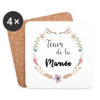 team de la mariée boho - Dessous de verre (lot de 4) - blanc - Devant