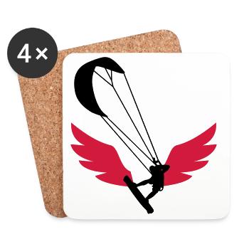 Kiteboarding Kitesurfing Kitesurf Kitesurfer Kiter - Coasters (set of 4) - white - Front