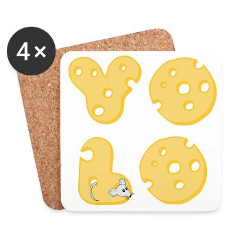 cheese yolo - Coasters (set of 4) - white - Front