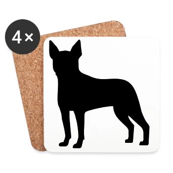 Boston Terrier - Dessous de verre (lot de 4) - blanc - Devant
