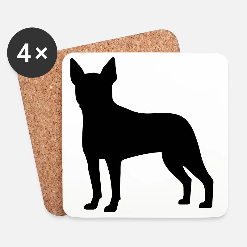 Boston Terrier - Untersetzer (4er-Set) - Weiß