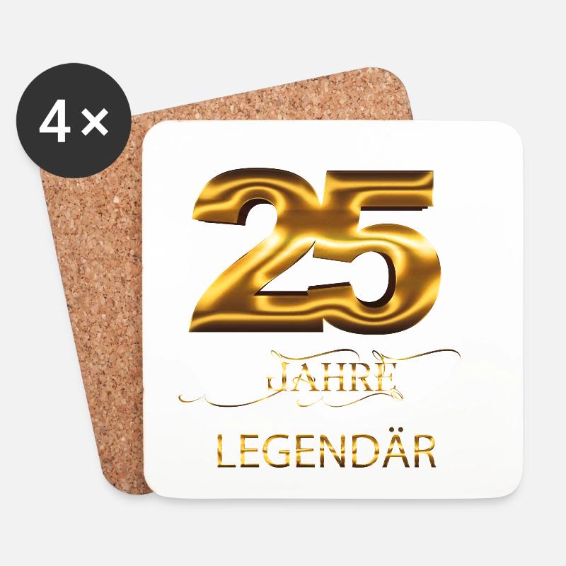 25 Jahre Legendär - Untersetzer (4er-Set) - Weiß