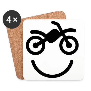 Happy off the road motocross smile - motorcycle - Untersetzer (4er-Set) - Weiß - Vorne