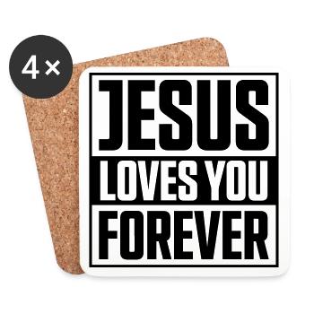 jesus liebt dich spruch - Untersetzer (4er-Set) - Weiß - Vorne