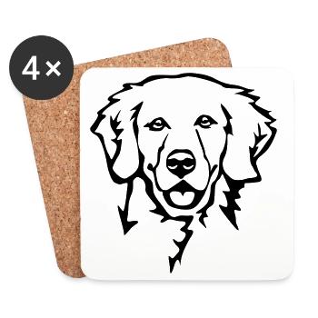 Golden retriever head - Coasters (set of 4) - white - Front