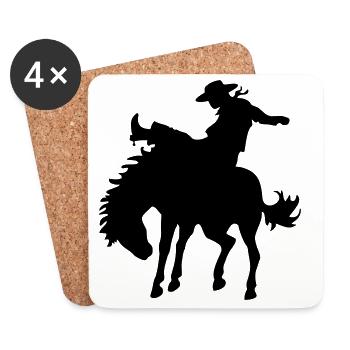 Design with cowboy and horse - Coasters (set of 4) - white - Front