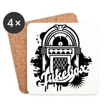 Jukebox im Stencil Street Art Stil mit Typografie - Untersetzer (4er-Set) - Weiß - Vorne