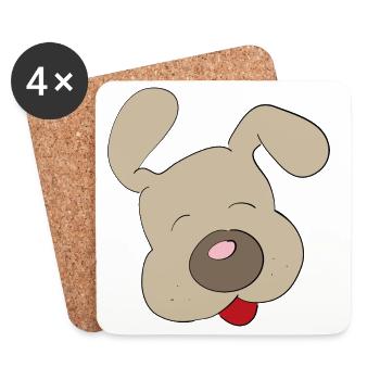 Hund - Untersetzer (4er-Set) - Weiß - Vorne