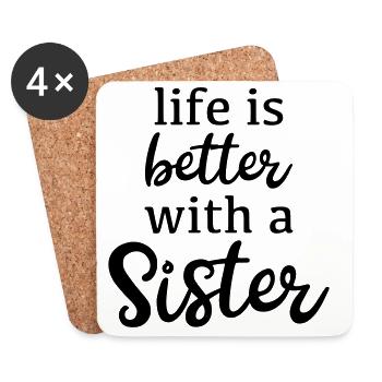 Sister - Coasters (set of 4) - white - Front