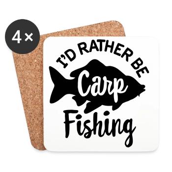 Ich wäre lieber Karpfenfischer Karpfenfischer Carphunter - Untersetzer (4er-Set) - Weiß - Vorne
