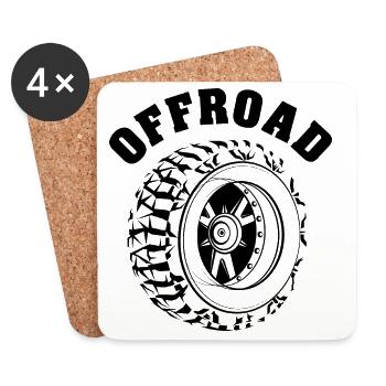 Offroad Rad Truck Auto Gelände 4x4 Reifen icon - Untersetzer (4er-Set) - Weiß - Vorne