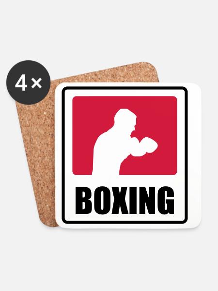 Boxer - Boxen 🥊 - Untersetzer (4er-Set) - Weiß