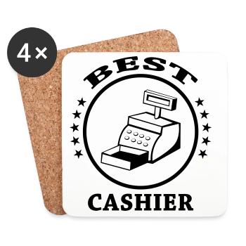 Best Cashier - Dessous de verre (lot de 4) - blanc - Devant