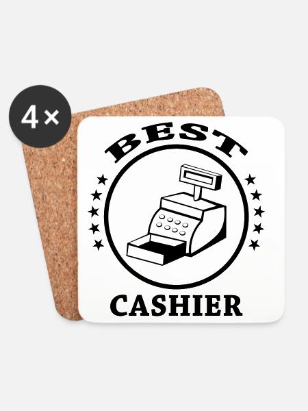 Beste Kassiererin - Untersetzer (4er-Set) - Weiß