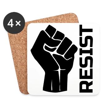 Resist with fist - in black - Untersetzer (4er-Set) - Weiß - Vorne