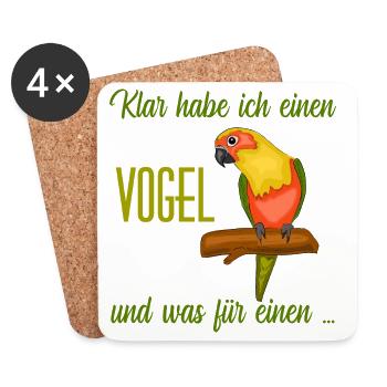 Papagei Motiv mit lustigem Spruch - Untersetzer (4er-Set) - Weiß - Vorne