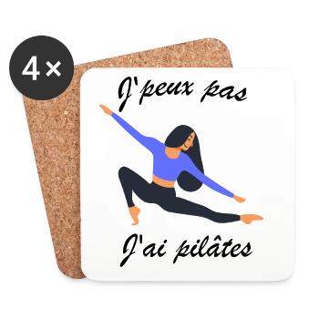 J'peux pas j'ai pilâtes - Dessous de verre (lot de 4) - blanc - Devant