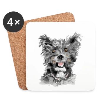 Pumi - Dessous de verre (lot de 4) - blanc - Devant