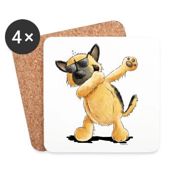 Dab Dance Deutscher Schäferhund - Untersetzer (4er-Set) - Weiß - Vorne