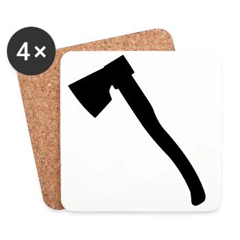 Axt Holz Axt Hackaxt für Holzfäller Zimmermann - Untersetzer (4er-Set) - Weiß - Vorne