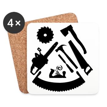 Wood tool - Coasters (set of 4) - white - Front