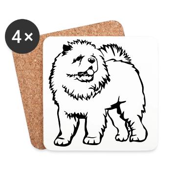Chow Chow - Dessous de verre (lot de 4) - blanc - Devant